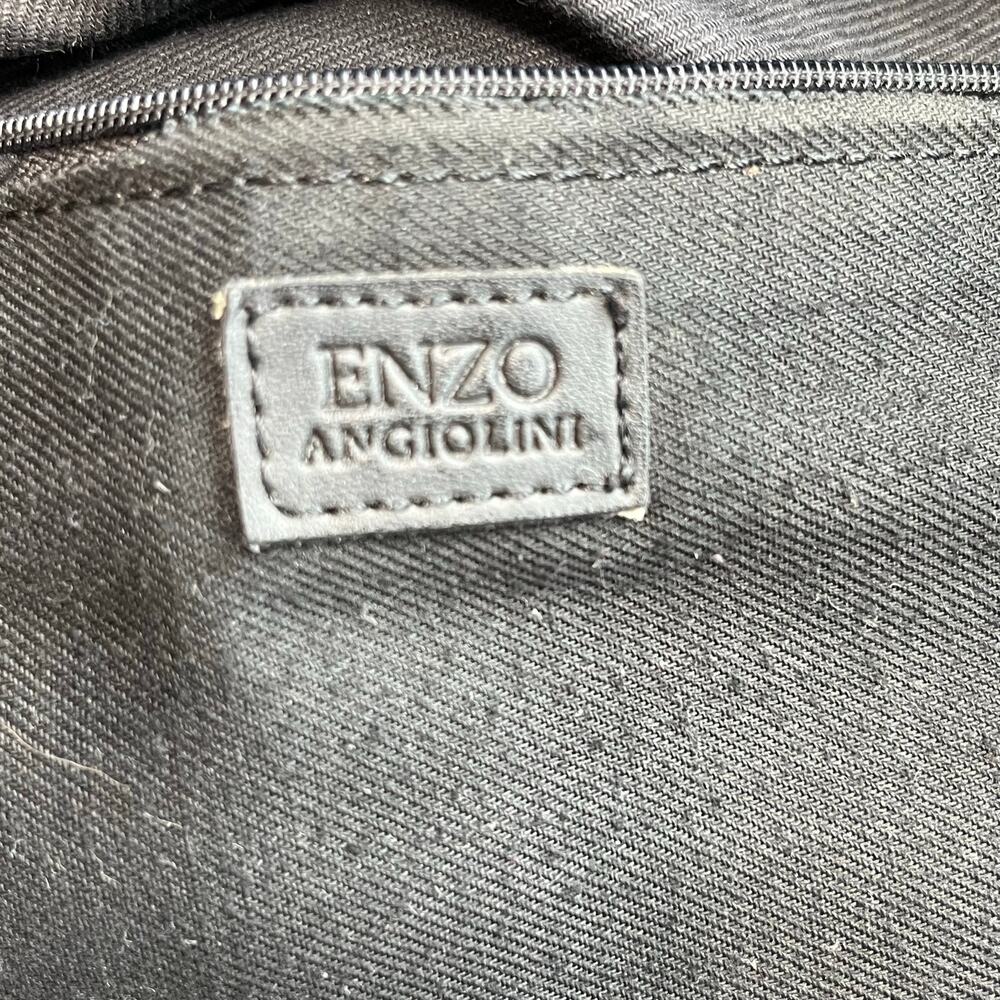 Vintage 90s Enzo Angiolini Black Large Flapover Shoulder Bag Credit Card Storage - Picture 3 of 15
